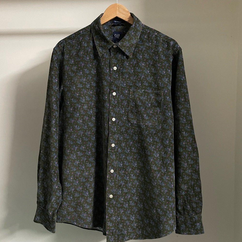 GAP AUTHENTIC RELAX FIT FLORAL PRINT CORDUROY SHIRT FOR MEN’S & WOMEN’S - Picture 2 of 6